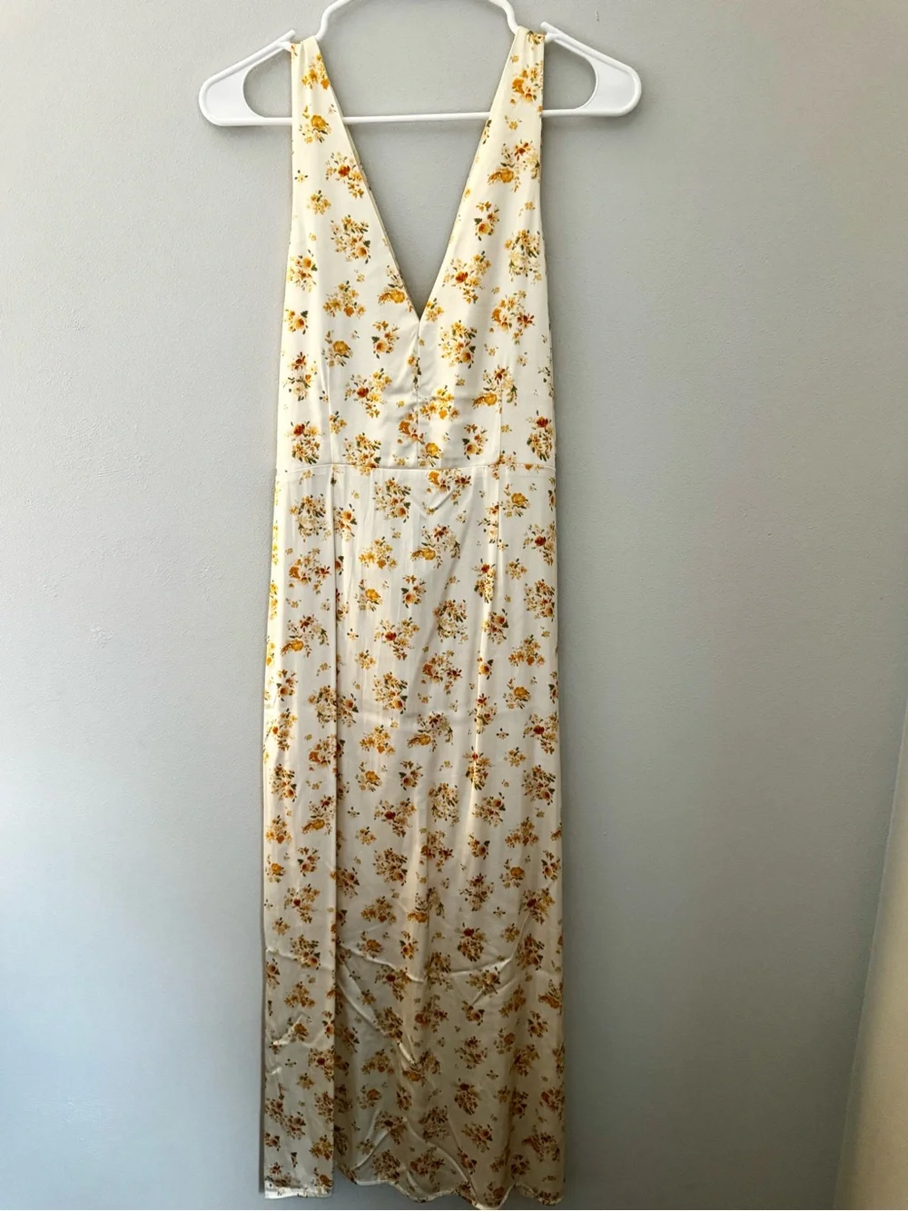 Abercrombie & Fitch Cream Maxi Dress with Yellow Floral Print